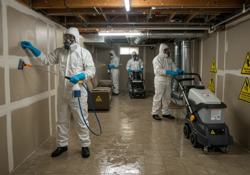 Basement Moisture Removal and Structural Drying process in Clay County, GA